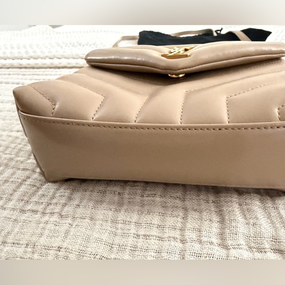 Saint Laurent Tan Quilted Leather Crossbody with Gold YSL Hardware - Picture 3 of 10